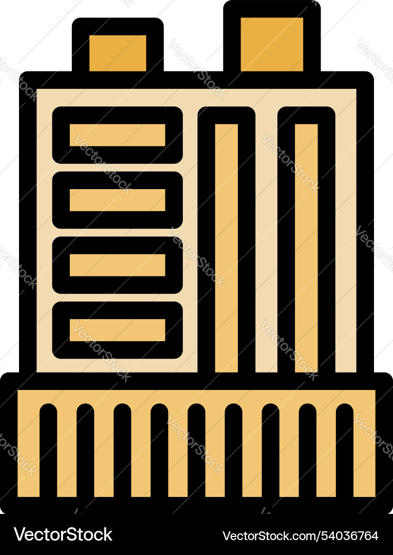 Modern building with columns facade showing Vector Image