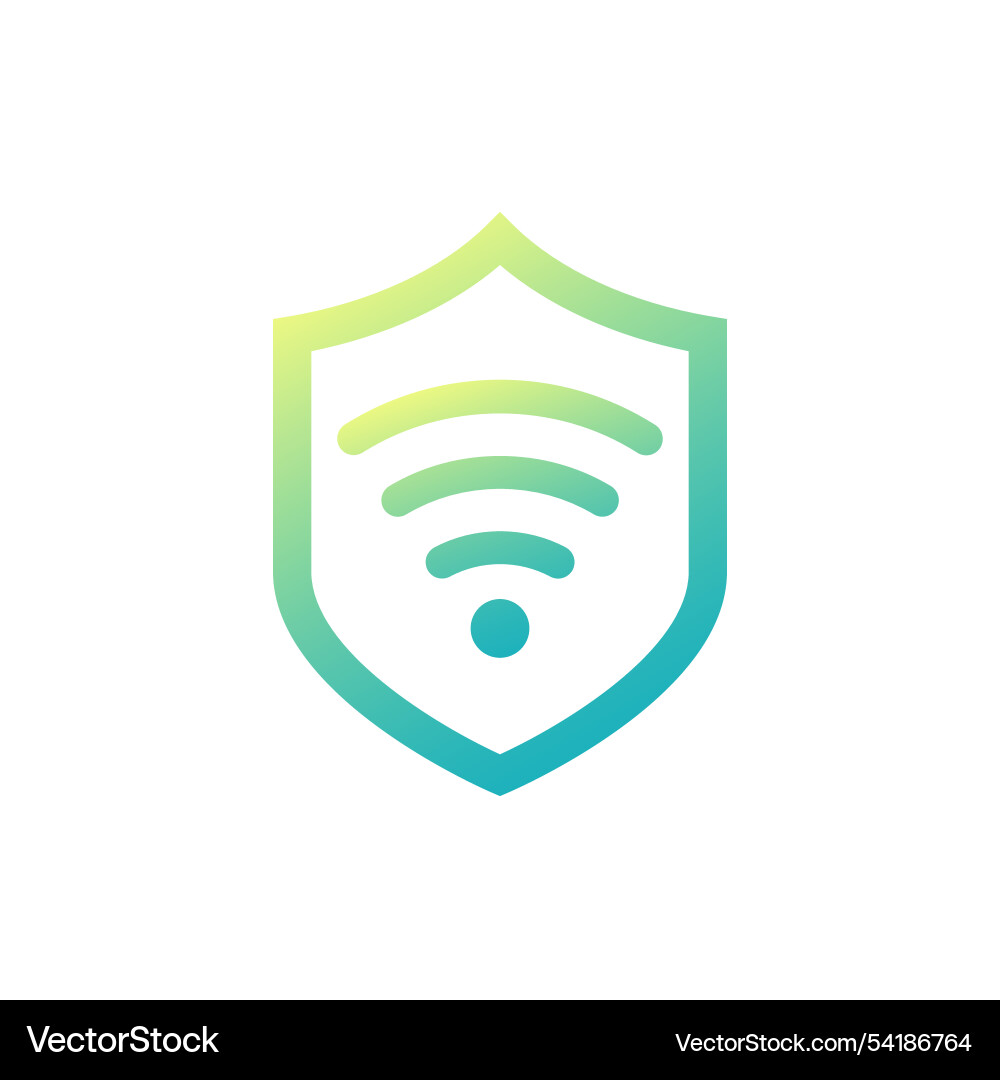 Secure wi-fi icon with a shield vector image