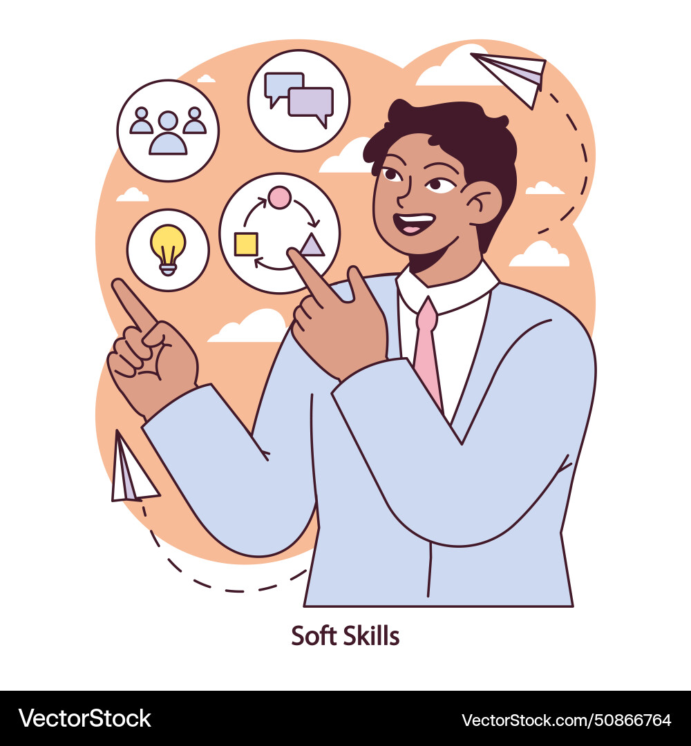 Soft skills display Soft skills display vector image