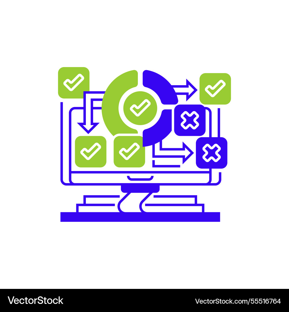 Survey results two tone color icon linear style Survey results two tone color icon linear style vector image