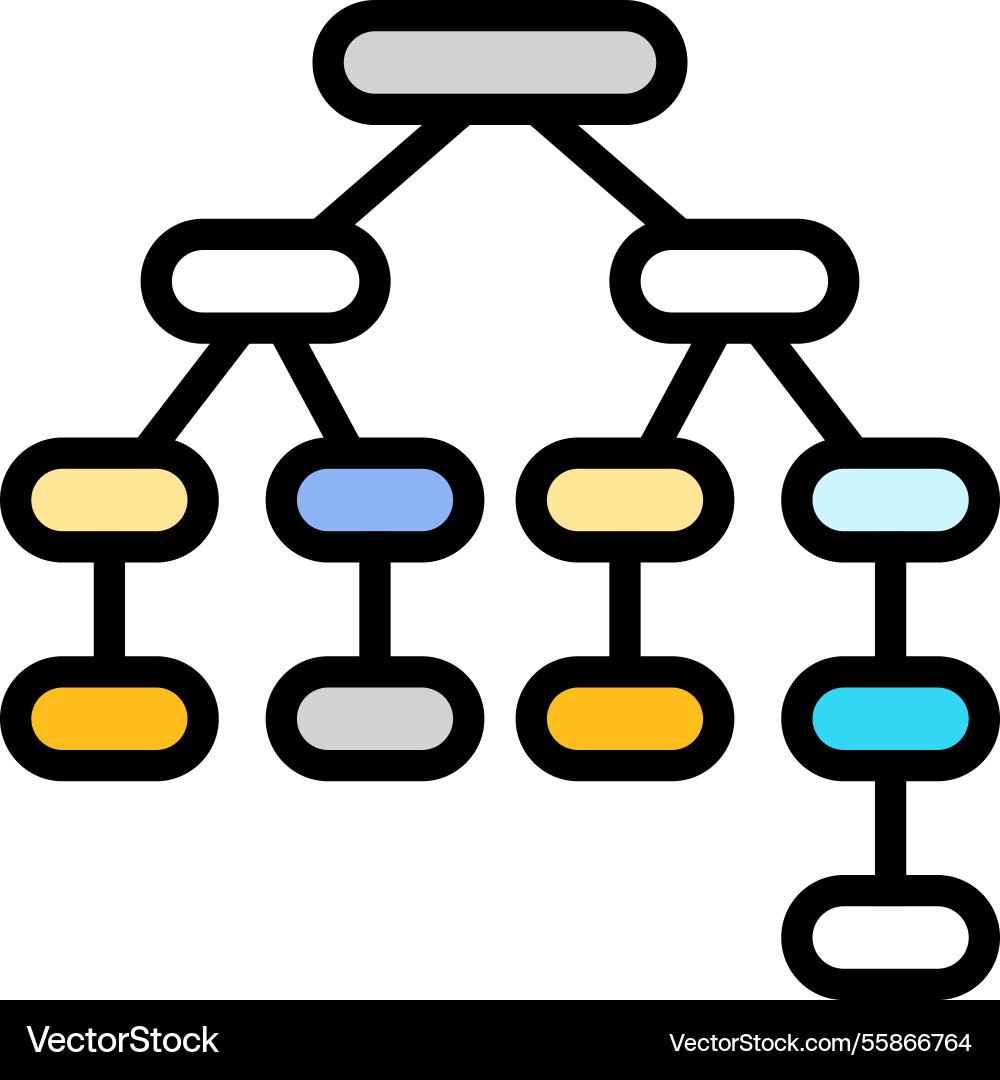 Syntax tree nlp color icon Vector Image