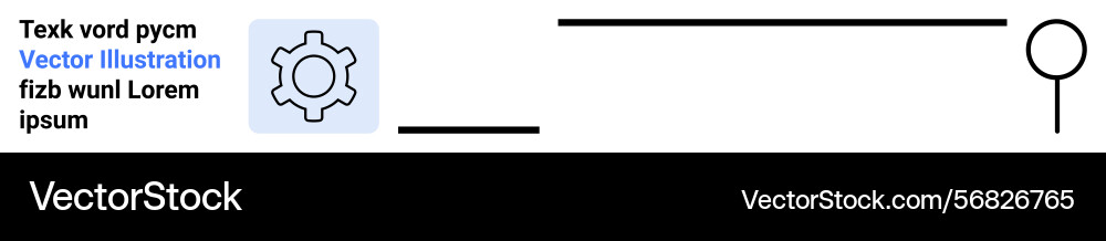 Abstract ui elements with gear icon and text Abstract ui elements with gear icon and text vector image