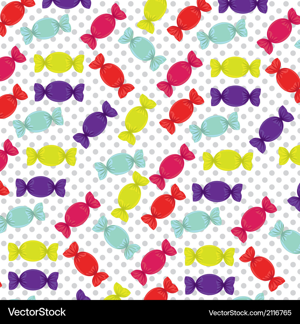Candy pattern on a background of dots Vector Image