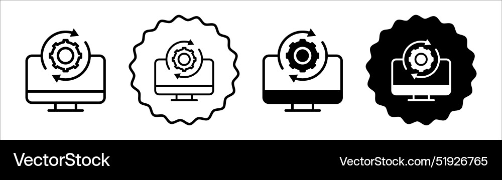 Computer system update icon symbol set collection Vector Image