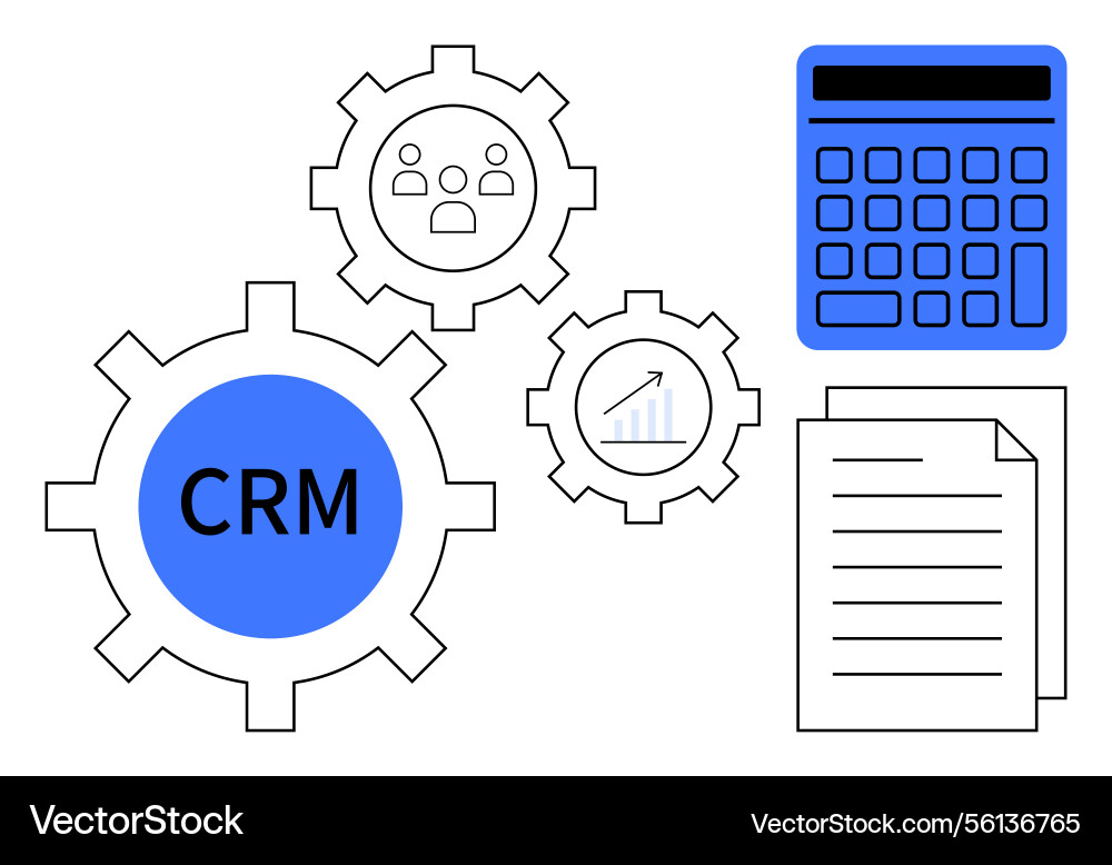 Crm system integration with data analysis team Crm system integration with data analysis team vector image