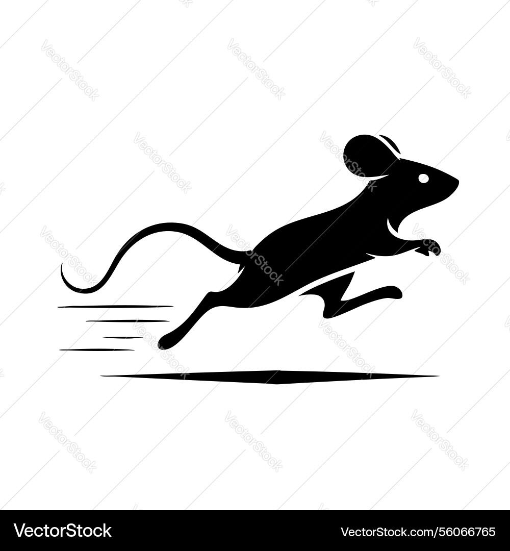 Dynamic silhouette of a mouse in motion Dynamic silhouette of a mouse in motion Vector Image