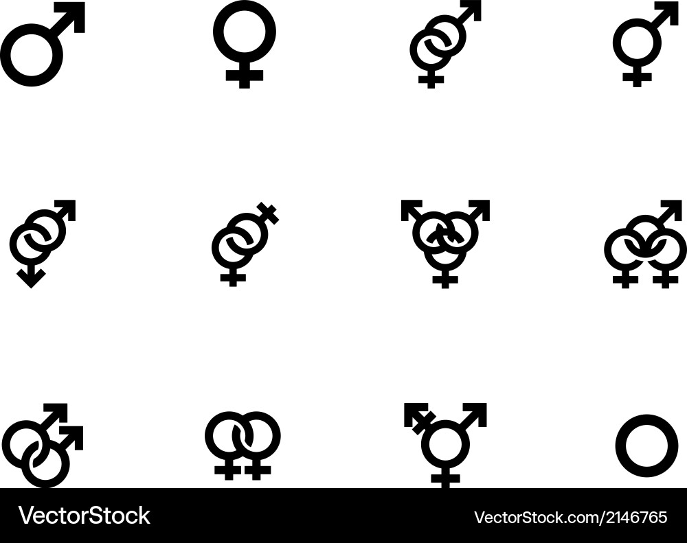 Gender identities icons on white background vector image