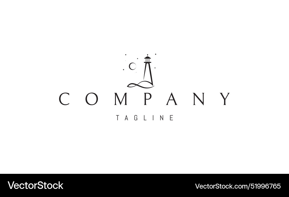 Logo with an abstract image of a lighthouse vector image