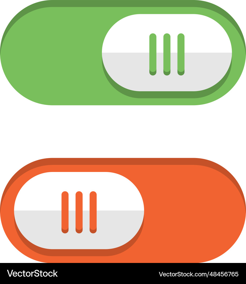 Push slider element web app toggle control Push slider element web app toggle control vector image
