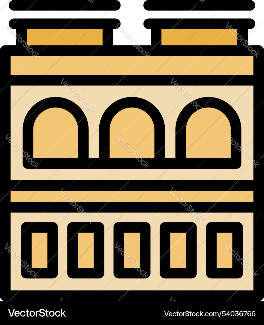 Building with arches and square windows a simple Building with arches and square windows a simple vector image