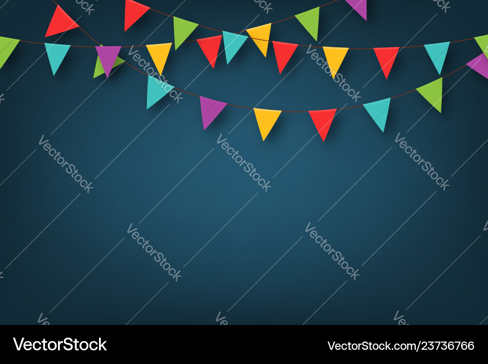 Carnival garland with pennants decorative Carnival garland with pennants decorative vector image