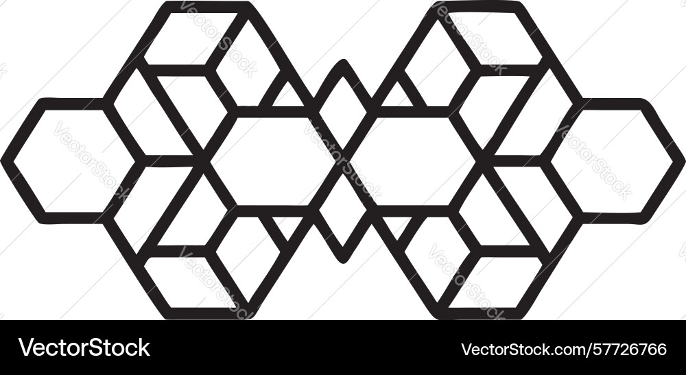 Interlocking hexagonal grid pattern structural vector image