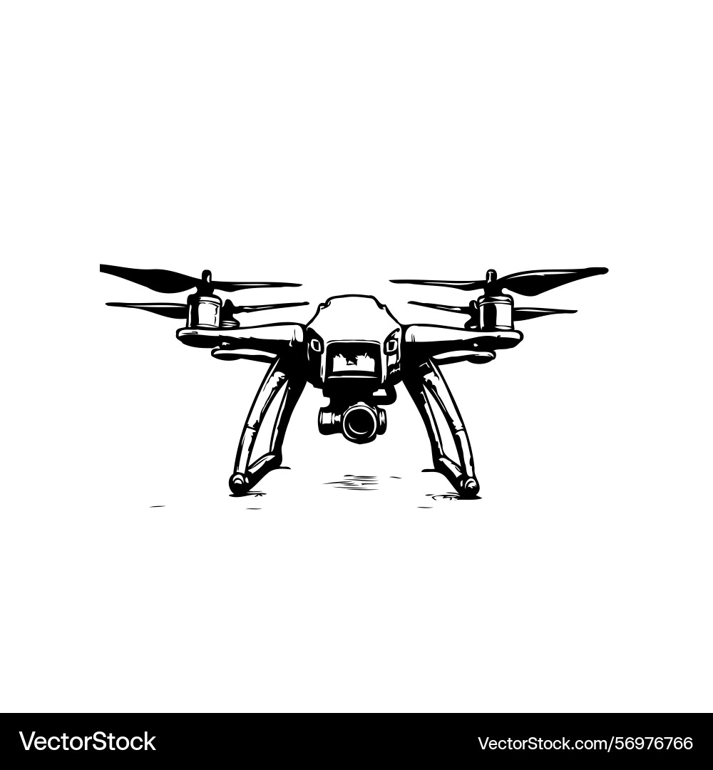 Monochrome drone rendering showcasing Vector Image