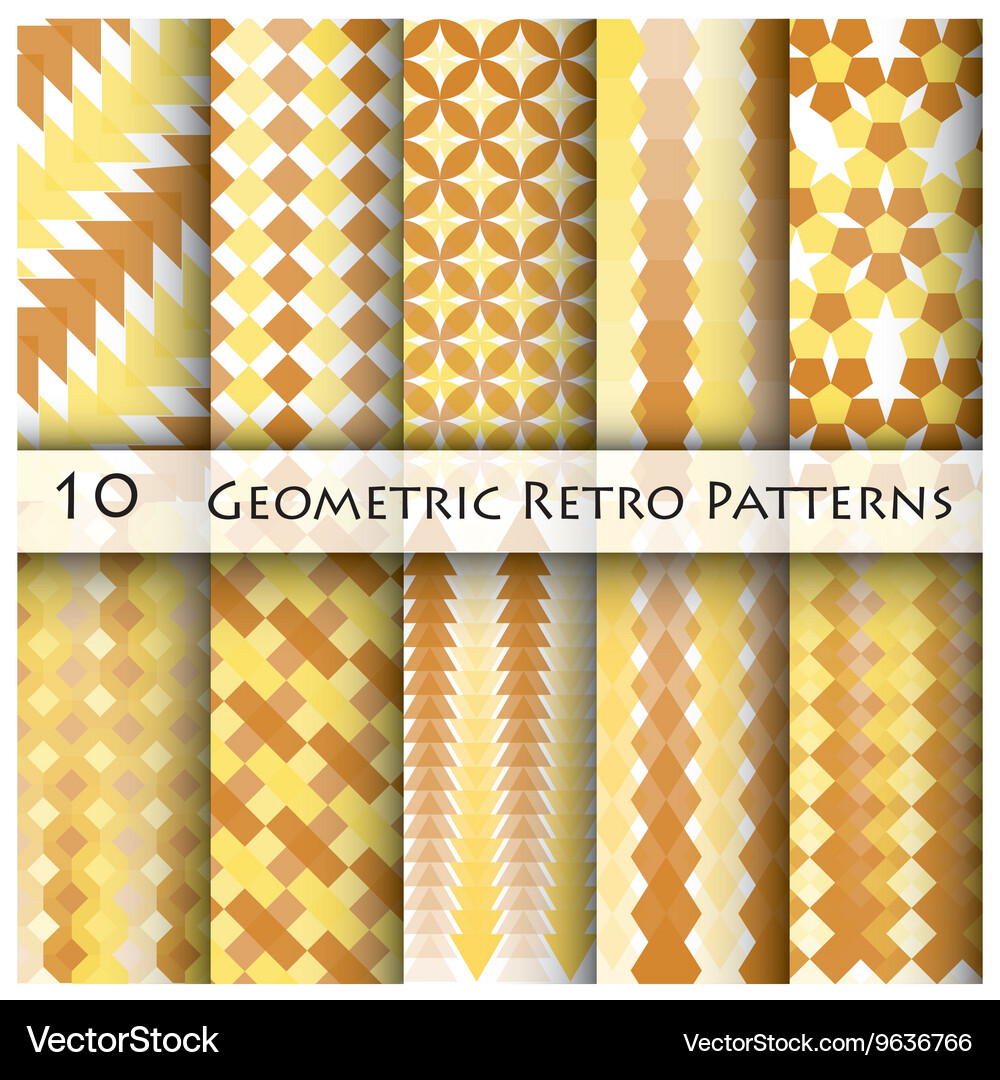Retro Geometric Patterns Vector Image