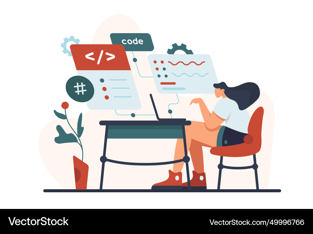 Software backend development work process Software backend development work process vector image