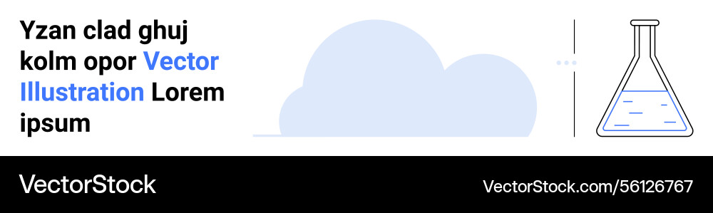 Cloud and laboratory flask representing science Vector Image