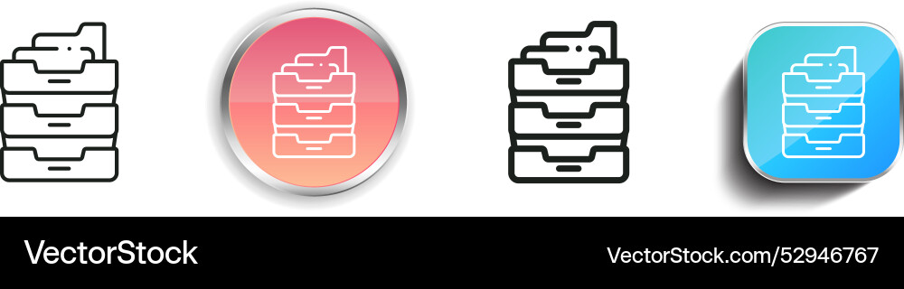 Compartment icon thin linear regular and button vector image