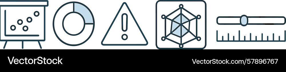 Infographic elements depicting data analysis tools Vector Image