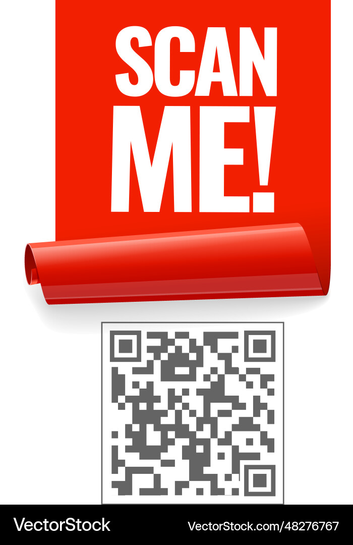 Scan me icon with red ribbon Scan me icon with red ribbon vector image