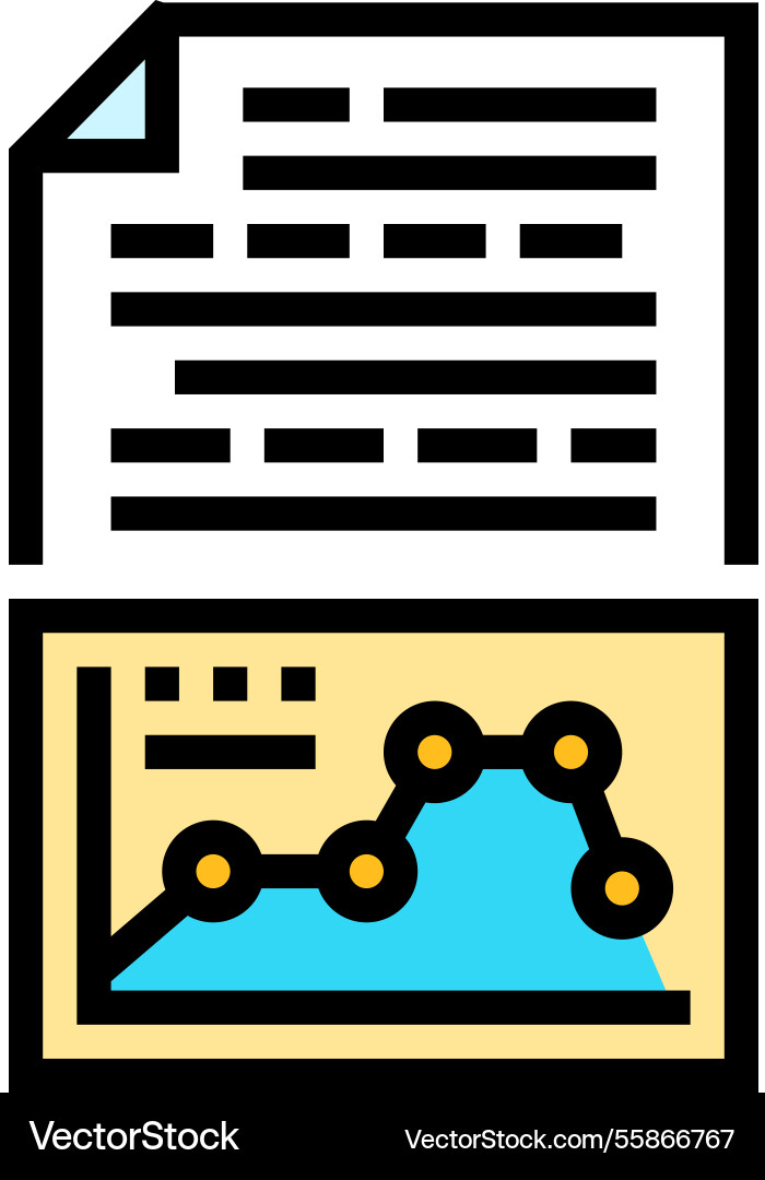 Text analysis graph nlp color icon vector image