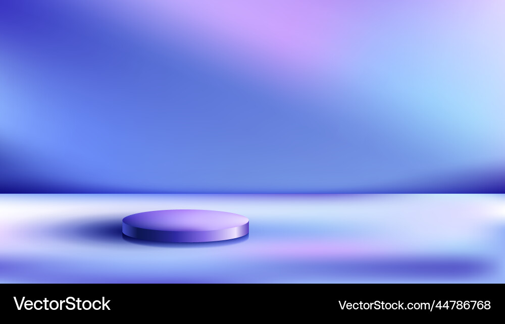 3d empty podium artistic studio room blue 3d empty podium artistic studio room blue vector image