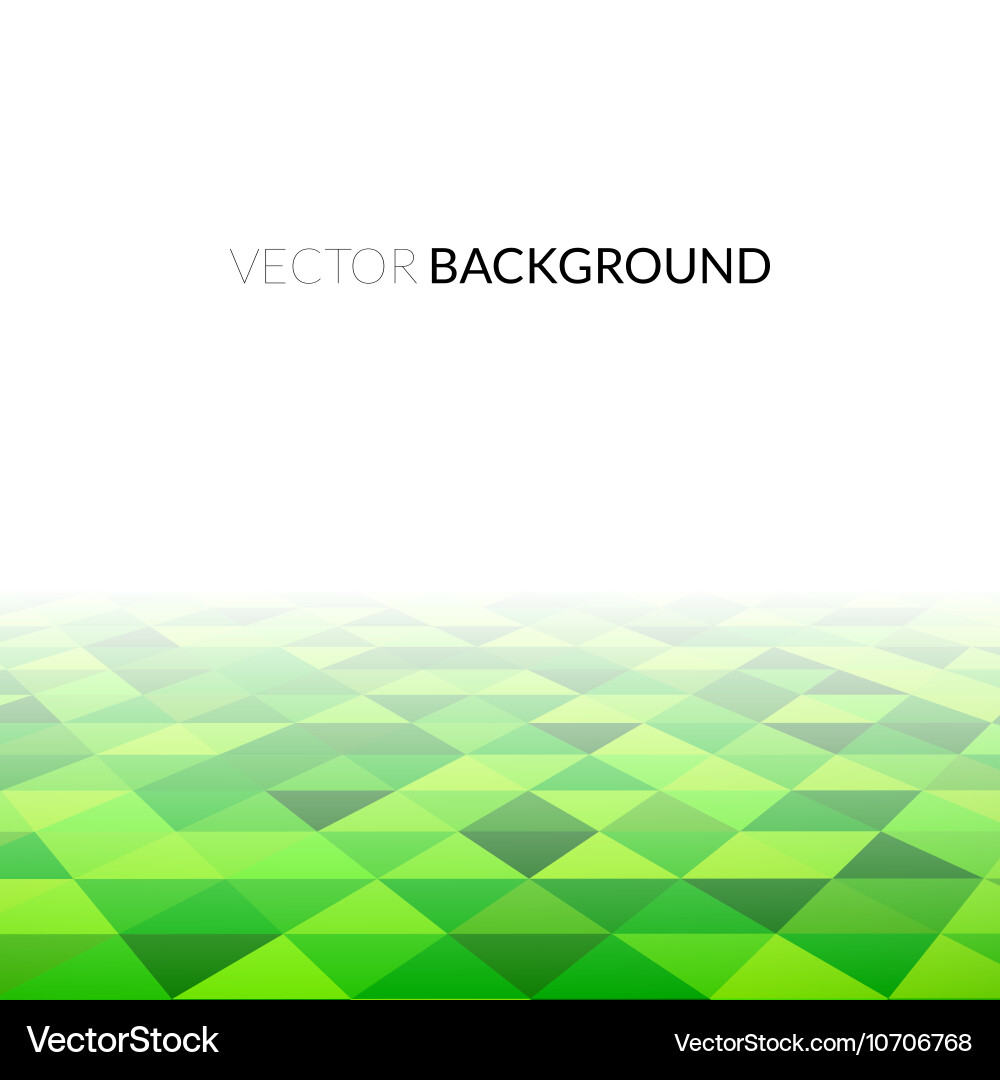 Abstract green triangle field perspetive pattern vector image