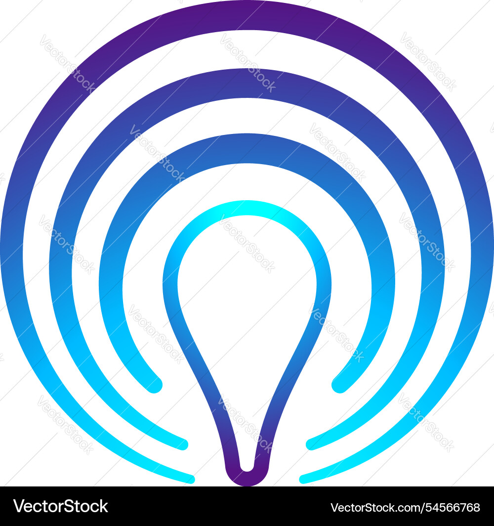 Abstract lightbulb icon with concentric circles Vector Image