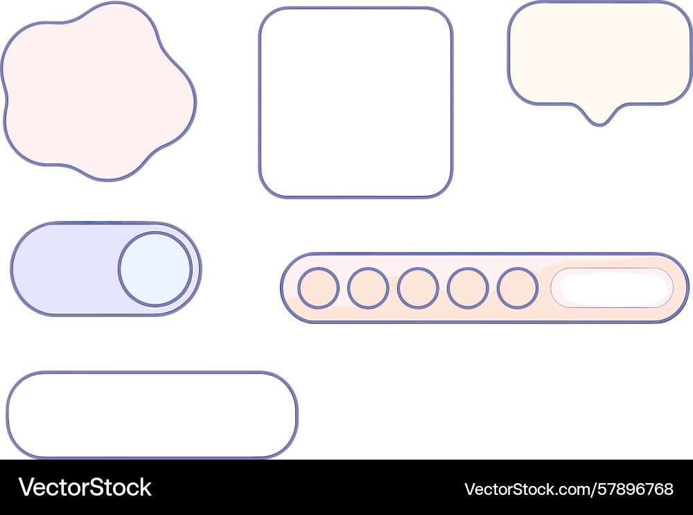Colorful user interface design elements in pastel Colorful user interface design elements in pastel Vector Image
