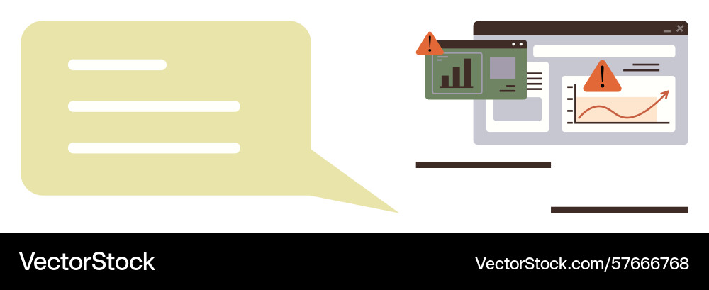 Error messages and data alerts within online Error messages and data alerts within online vector image