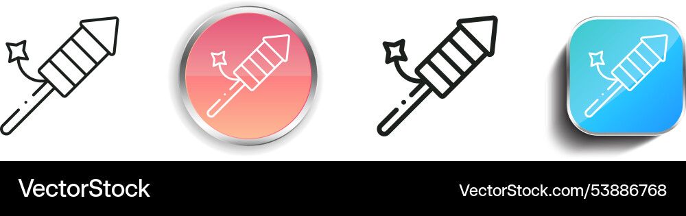 Firework icon thin linear regular and button vector image