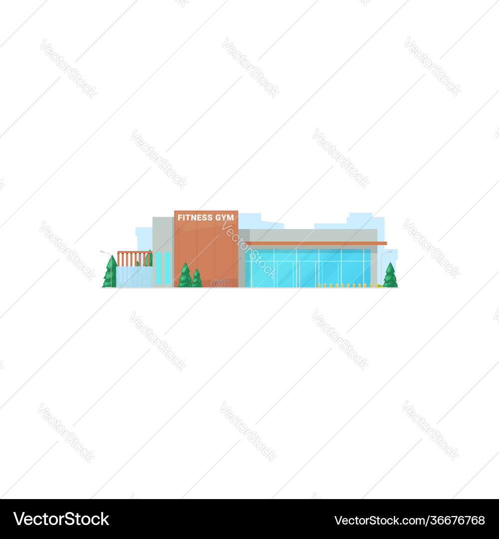 Fitness gym building facade exterior sport center vector image