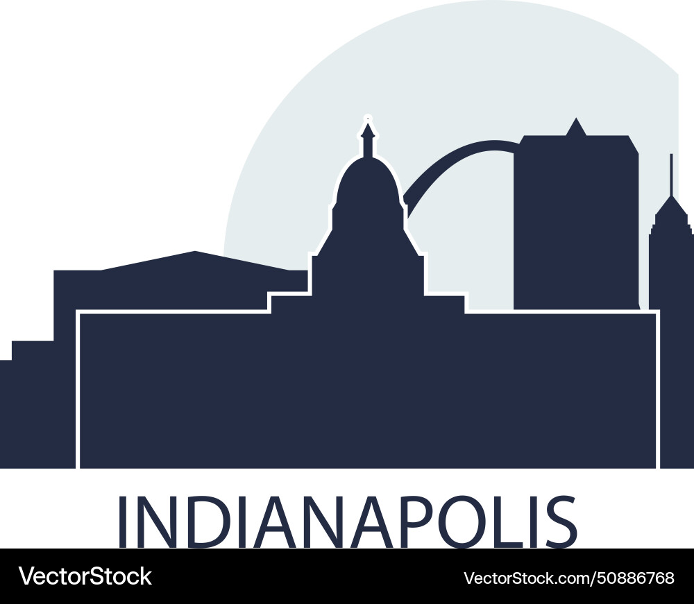 Indianapolis city skyline silhouette logo Indianapolis city skyline silhouette logo vector image
