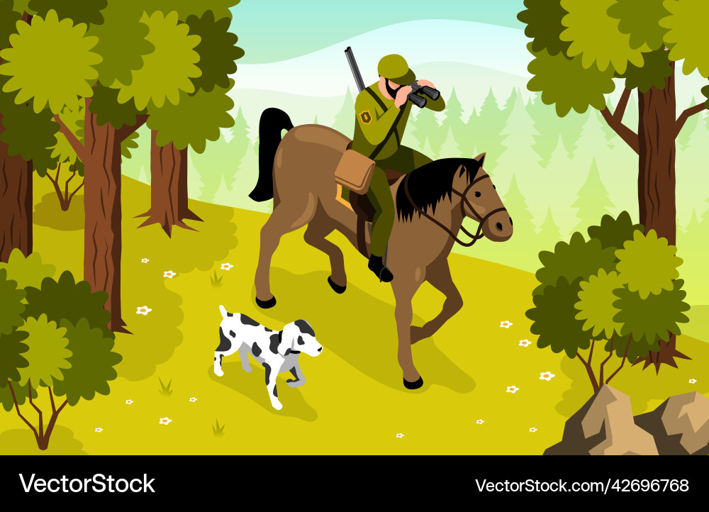 Isometric forester horizontal vector image