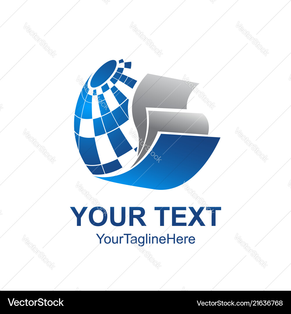 Kreative abstrakte Globe und Papierrollen Logo Kreative abstrakte Globe und Papierrollen Logo vektorbild