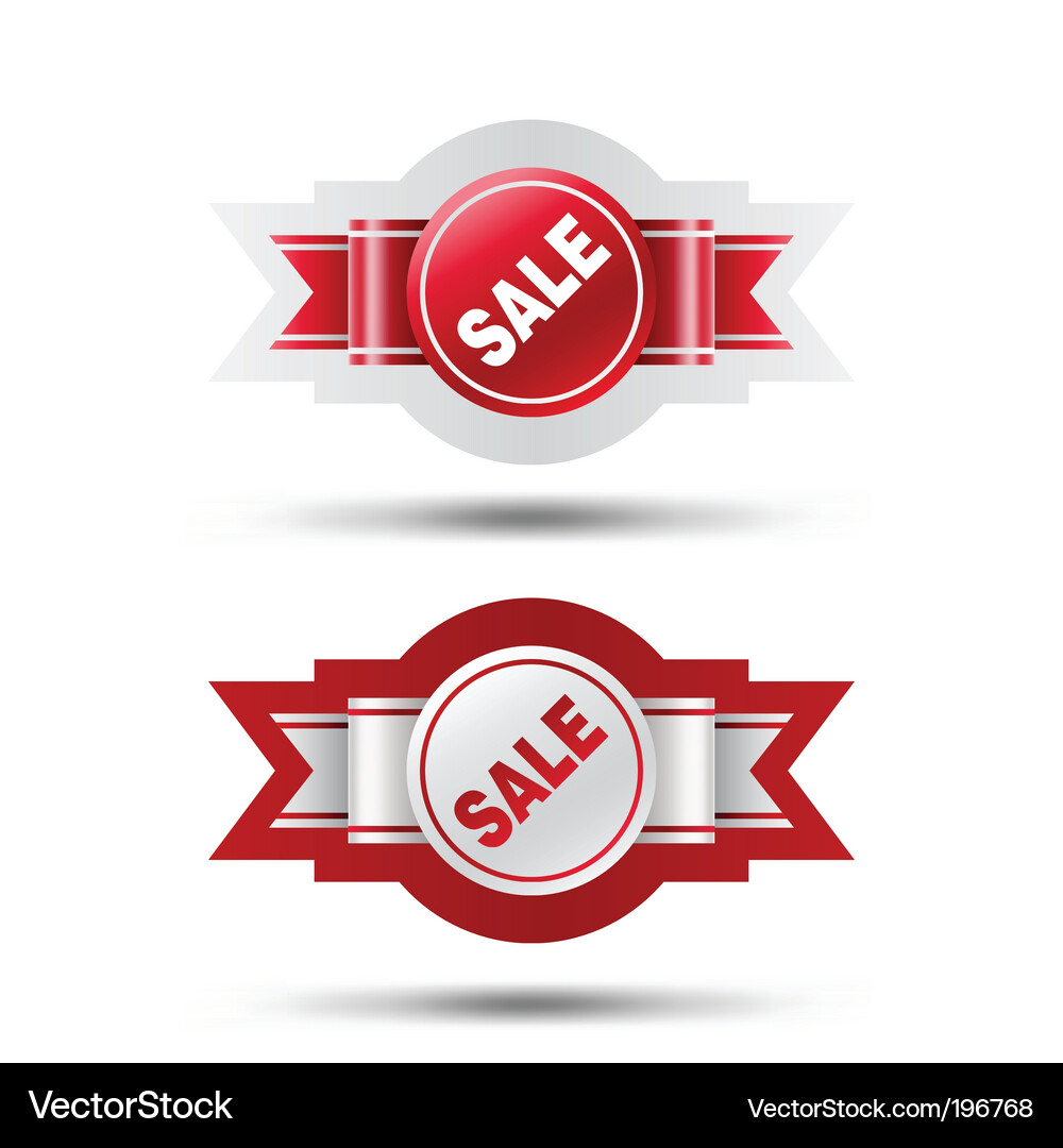 Label with ribbon stickers Vector Image