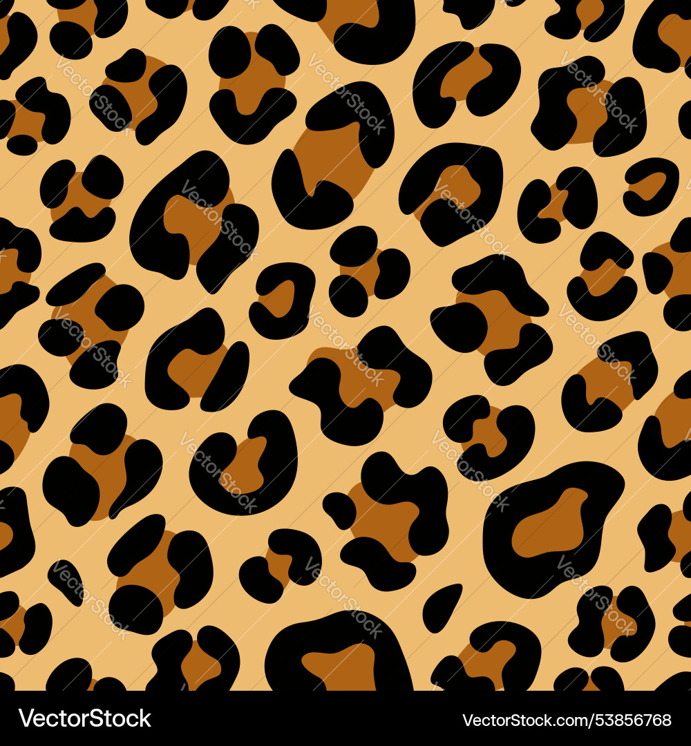 Leopard skin seamless pattern hand drawn Vector Image