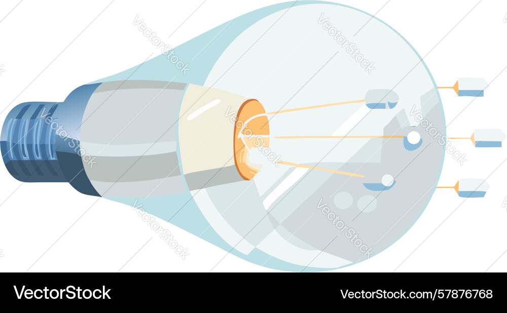 Realistic lightbulb with circuit design vector image