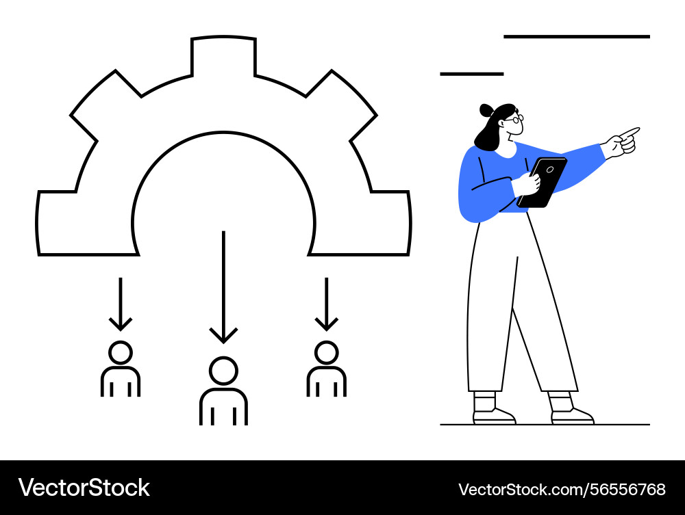 Team structure and process workflow guided Team structure and process workflow guided vector image