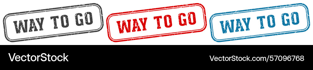 Way to go stamp rectangular set Vector Image