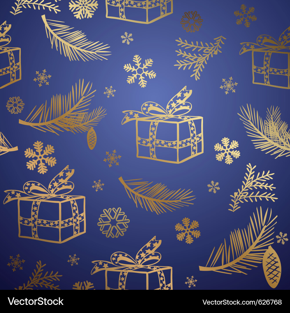 Winter Christmas Seamless Pattern Vector Image