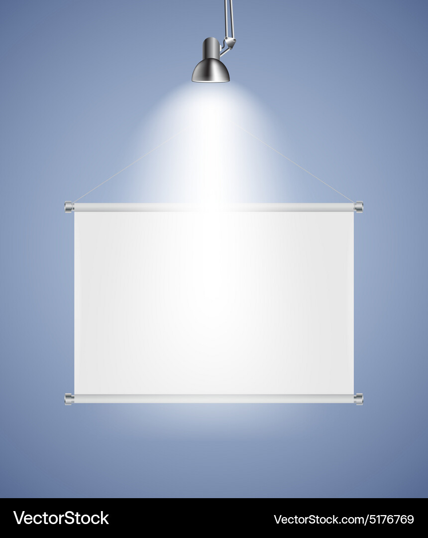 Background with lighting lamp and frame empty Vector Image