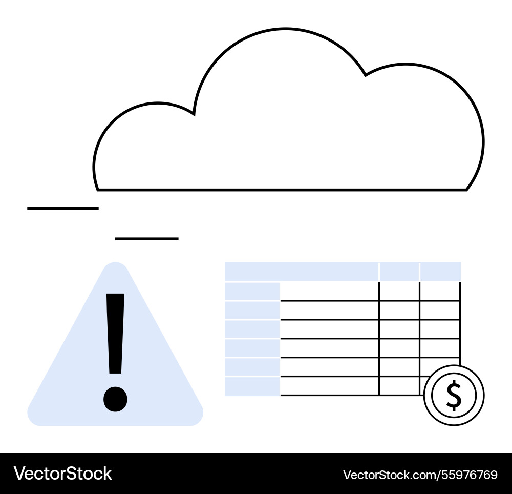Cloud data storage with financial spreadsheet Cloud data storage with financial spreadsheet vector image