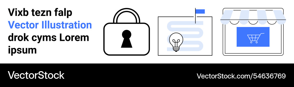 E-commerce and security concepts with lock icon E-commerce and security concepts with lock icon vector image