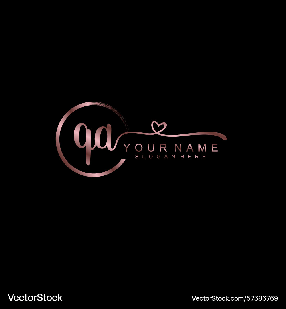 Elegant qa initial handwriting logo collection Vector Image