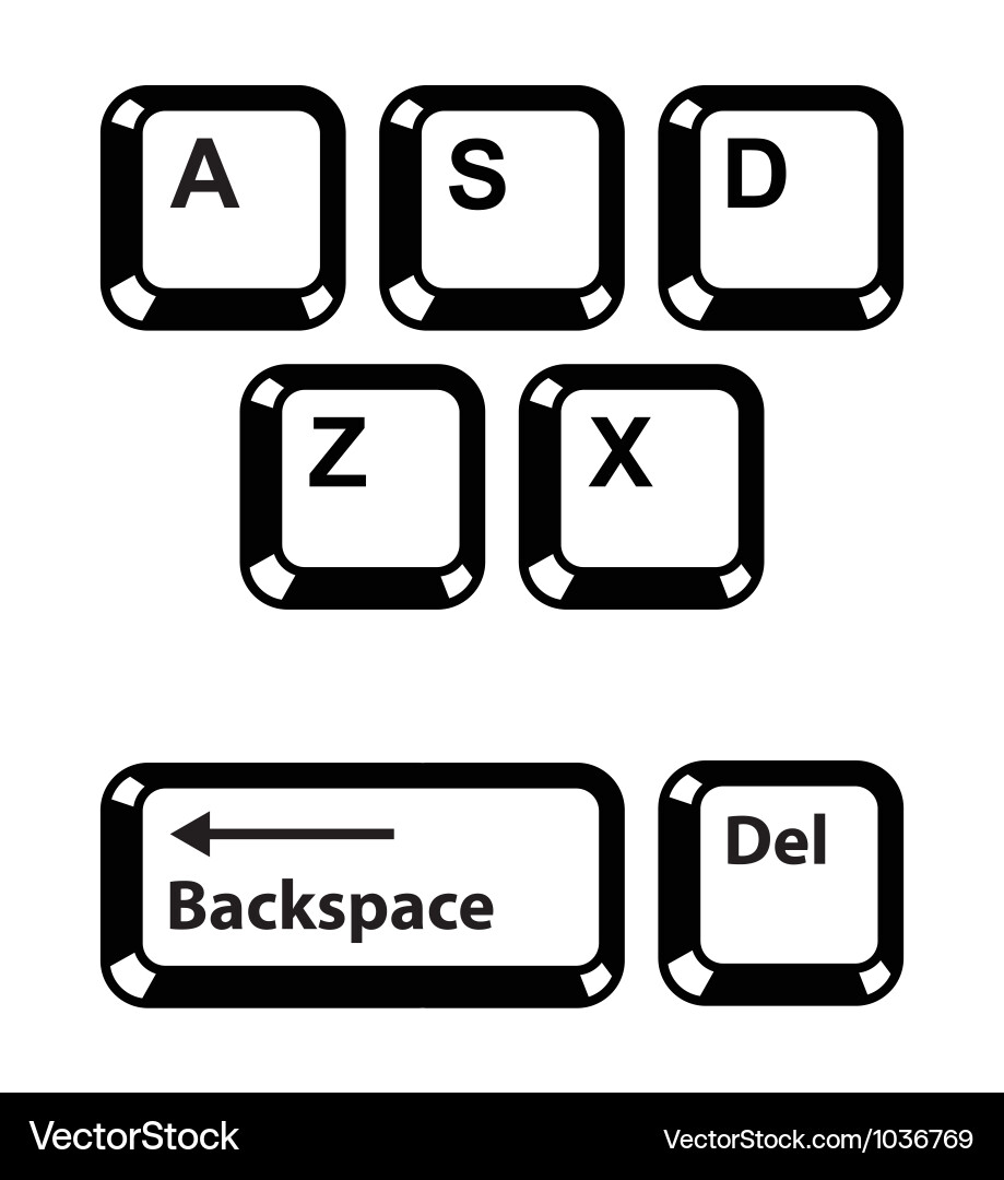 Keyboard Icons - Backspace & Keys vector image