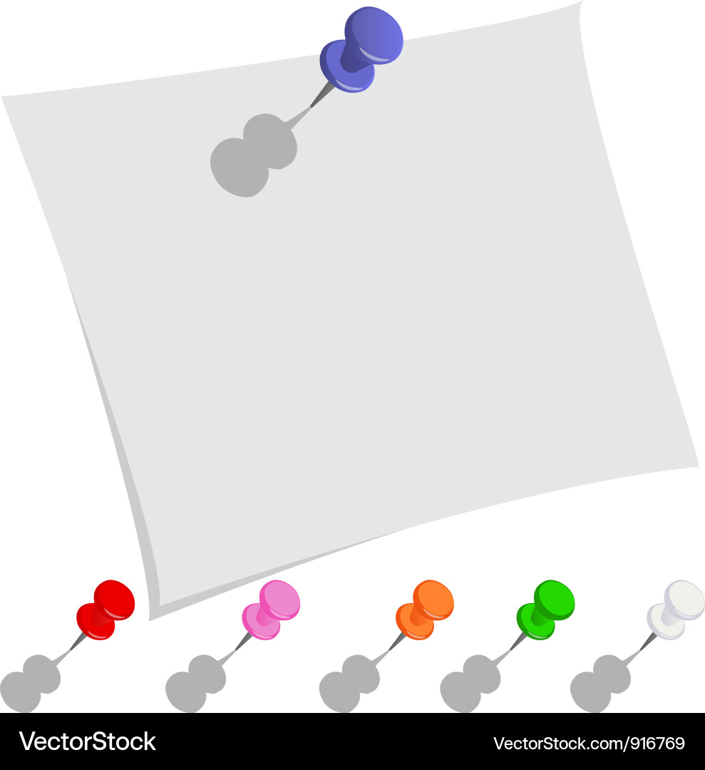 Note with pin Vector Image