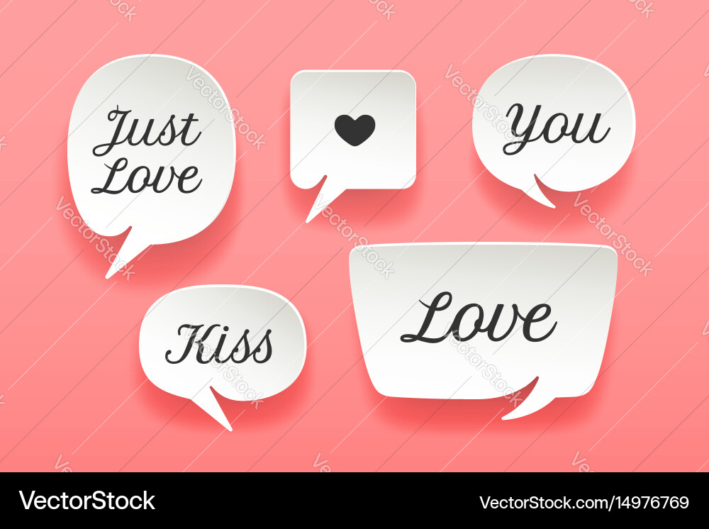 Paper Bubble Speech Clouds Vector Image
