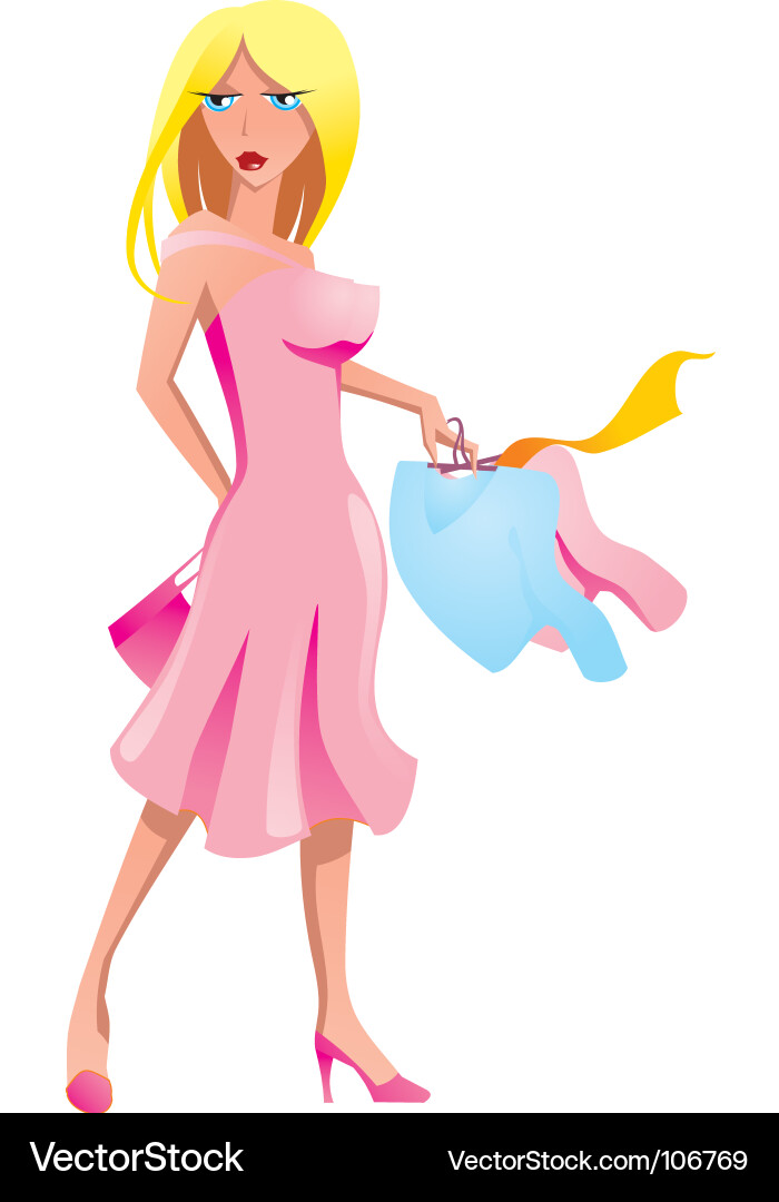 Shopping girl vector image