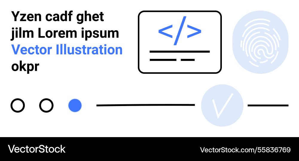 Tech elements - code block fingerprint checklist Tech elements - code block fingerprint checklist vector image