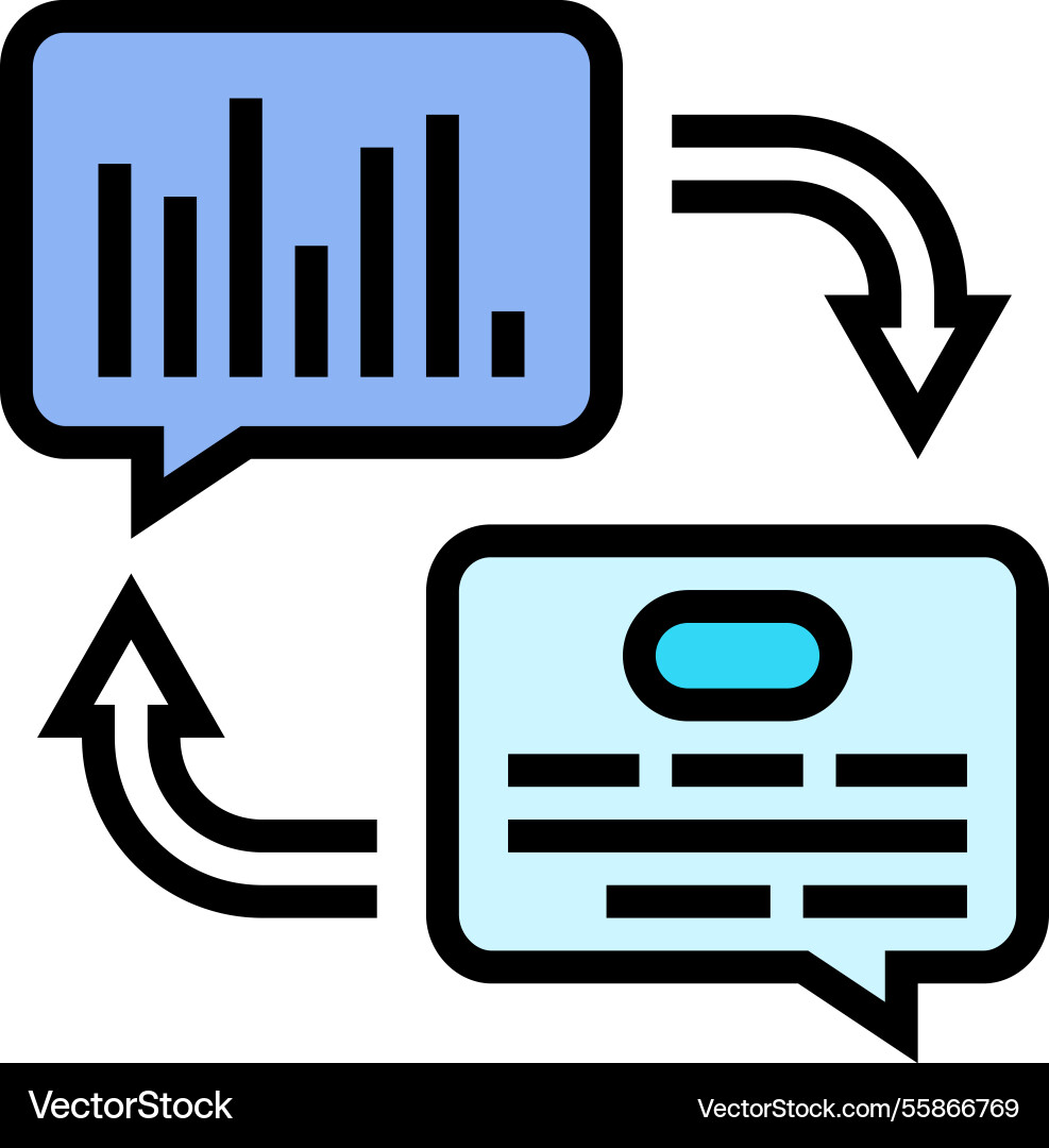 Text speech wave nlp color icon vector image